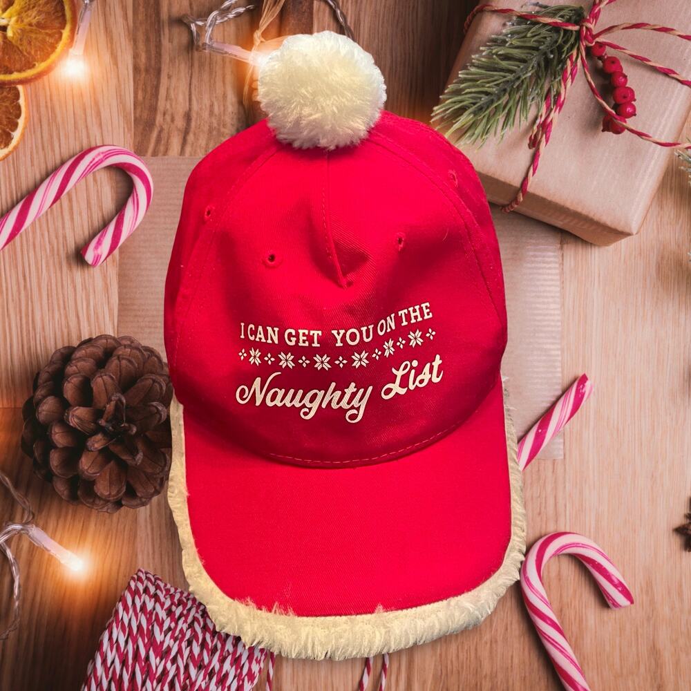 Wembley I Can Get You On The Naughty List Christmas Baseball Cap Red Santa Hat